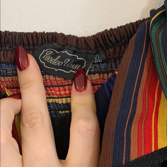 Voodoo Vixen dark rainbow serape Pom Pom dress - Picture 5 of 6